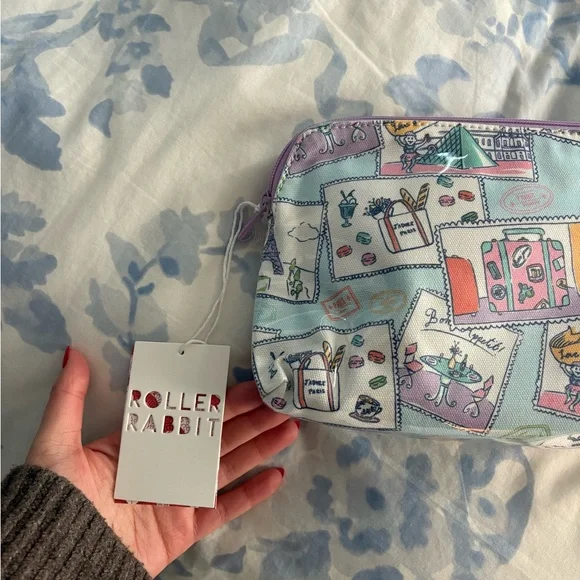 NWT Roller Rabbit Paris Monkey Makeup Bag Size Large *SOLD OUT* - Picture 5 of 5